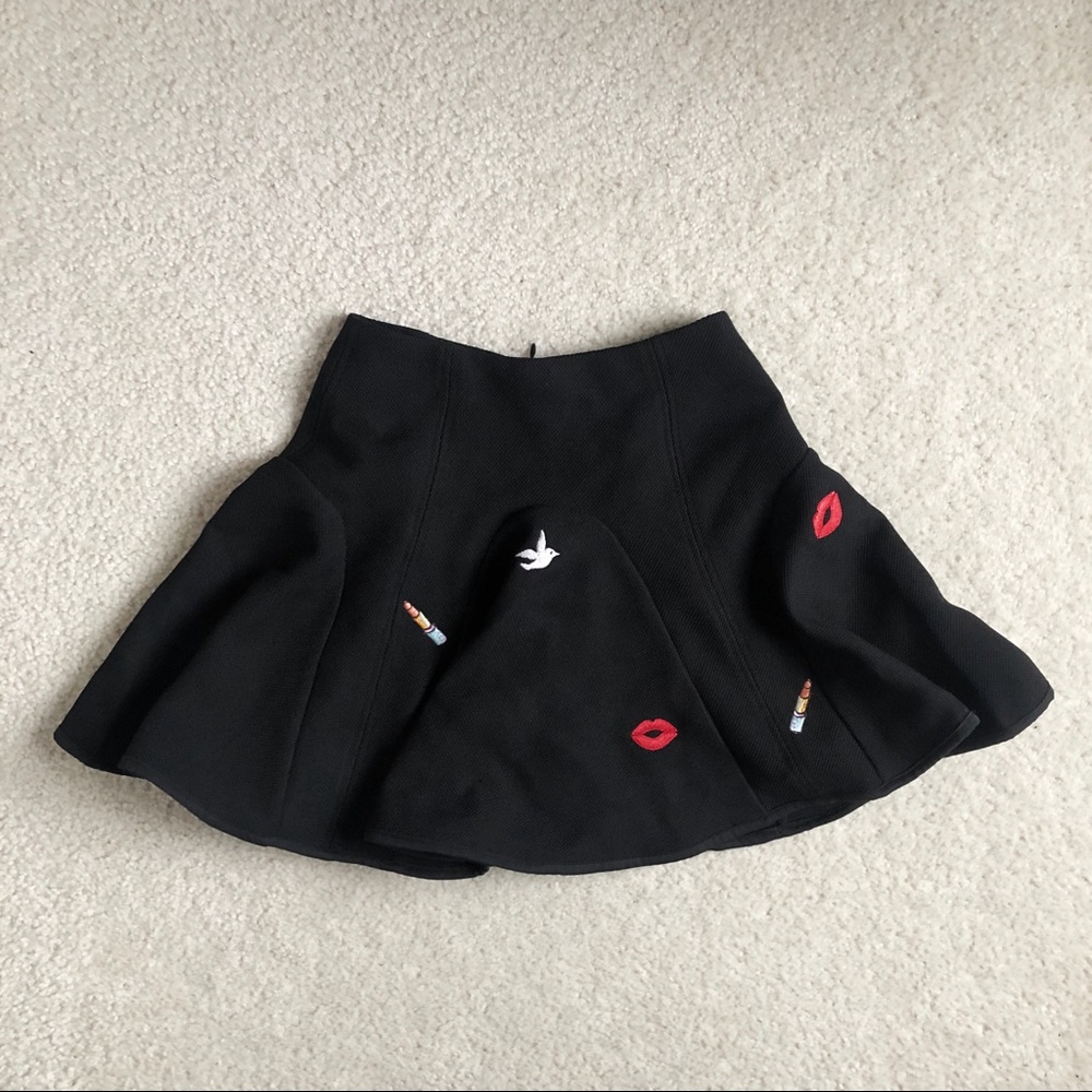 Embroidered Skater Skirt